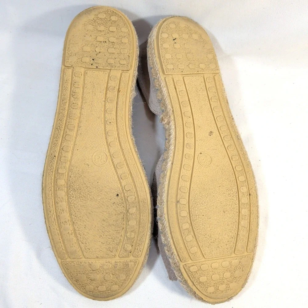 Verbenas Gray Espadrilles; Suede Open Toe Cruz Flats Made in Spain